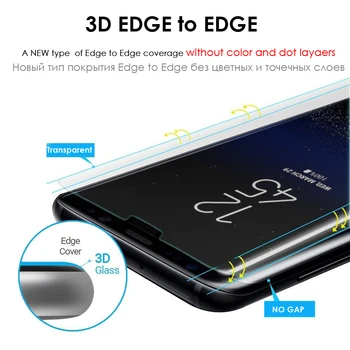 Akcoo Note 9 likvide fuld lim glas beskytter med UV-lampe USB-for Samsung Galaxy S8 S9 Plus note 8 fuld dækning S8 klart glas