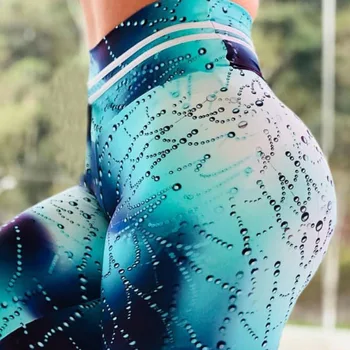 NYE Colorvalue Yoga Leggings Hip Op Tynde Elastiske Sport Bukser Blomstret Slank Strækning Kører Sportstøj Kvinder Blyant Bukser