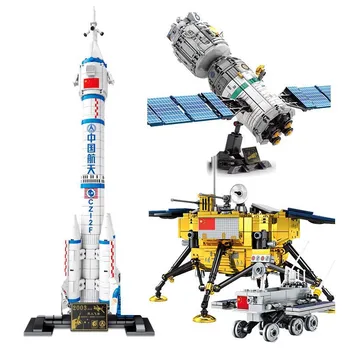 Creative Space Shuttle Håndværk,Transport Ekspedition,Udforskning,Lunar Lander, Astronaut-model byggesten pædagogisk legetøj