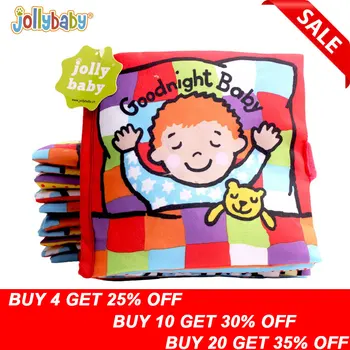Jollybaby blød klud book kigger dyr hale billedbog rynke bog børns puslespil, baby børns tidlige uddannelse legetøj