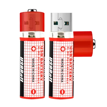 LiitoKala USB-AA-Batteri Nimh AA 1,2 V 1450MAH Genopladeligt Batteri NI-MH USB-AA-1450MAH til Fjernbetjening, razor, radio brug