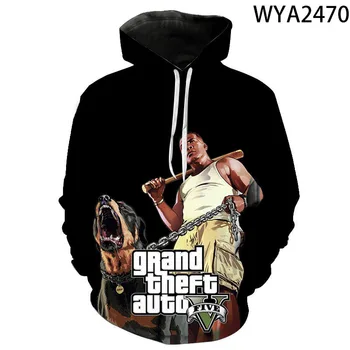 Grand Theft Auto 4 Hættetrøjer Sweatshirt 3D Printet Mænd, Kvinder, Børn Mode Dreng Pige Børn Hooded Pullover Casual Jakke Toppe