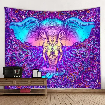 Mandala elefant dekoration udskrivning polyester tæppe scene layout hængende tøj, der kan tilpasses fabrikken direkte salg