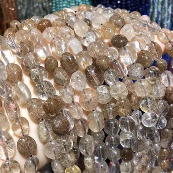 Naturligt Kobber Rutilated Quartzs Uregelmæssig Form Løse Perler DIY Håndværk Materiale Armbånd Halskæde Perler Til smykkefremstilling
