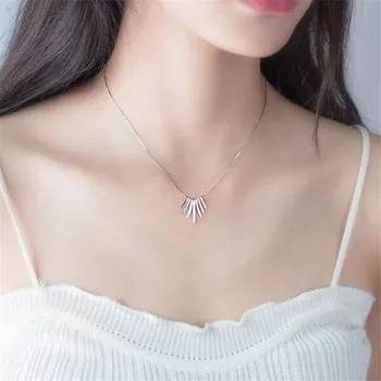 Ny Koreansk Stil, Mode Flere Tværstænger 925 Sterling Sølv Smykker, Enkle Geometriske Kvinder Vedhæng Halskæder H415