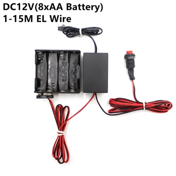 DC12V 8*AA Batteri Strømforsyning Adapter Driver, Controller Inverter Til 1-15M El Wire Selvlysende Lys,DC Til AC