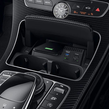 For Mercedes Benz W205 AMG C43 C63 X253 GLC Klasse C-2020 10w qi trådløs opladning oplader opladning sagen tilbehør