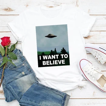Kvinder Tøj Fremmede UFO Pige Mode Udskrivning af 90'erne Dame Sommer Skjorte Kvindelige Top T Grafiske t-shirts Ladies Dame Tee T-Shirt
