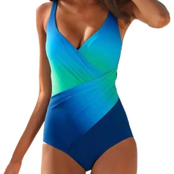 Gradient Sexy One-Piece Store Badetøj Lukkede Plus Size Badetøj Krop badedragt 2019 Kvindelige Swimmingpool Stranden Kvinders badedragt