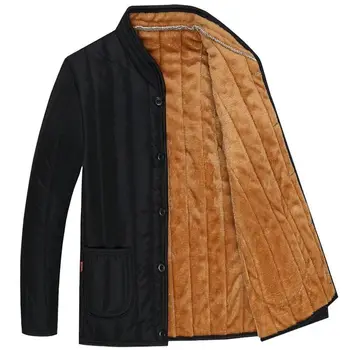 Efterår og vinter vinter bomuld polstret tøj mænds efterår og vinter tøj, plus velvet gamle mand varm bomuld-polstret jacketcoat