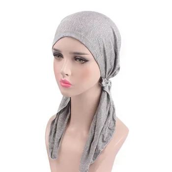 Nye Muslimske Kvinder Elastisk Solid Turban, Hat, Tørklæde Pre-Bundet Kemoterapi Kræft, Kemo Hovedbeklædning Huer Hår Tilbehør