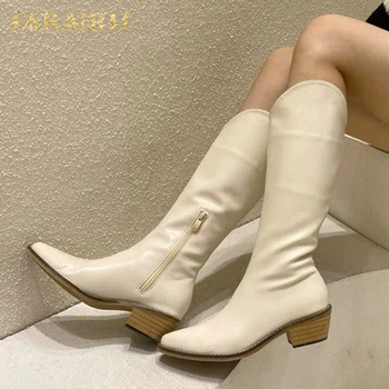 Sarairis 2020 Stor Størrelse 43 Mode Vintage mid-kalv Western Støvler Kvindelige Top Kvalitet Mærke Vinter Sko Kvinde