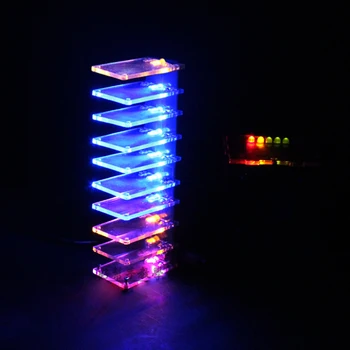 DIY elektronisk LED musik Spektrum stemmestyring Crystal kolonne LED sodering projekt 5v input LMN358 LM339
