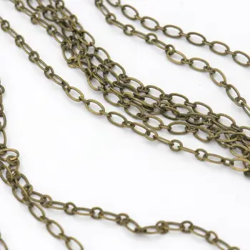 5 Meter Antik Bronze Flad Oval Stor Lille Ring Jern Metal Kæde Til Fremstilling Af Smykker Resultater Halskæde Armbånd Diy Tilbehør