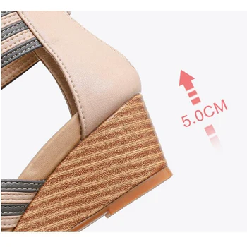 Kvinder, Mode Sommer Platform Kile Sandaler Ankel Zip-back-Romerske sko Sandalias Femininas Sandalen Bohemia Sandales