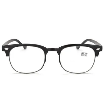 Klassisk Ultralet Læsning Briller til Mænd, Kvinder Retro TR90 Halv Frame Presbyopic Briller Anti Træthed Recept Briller