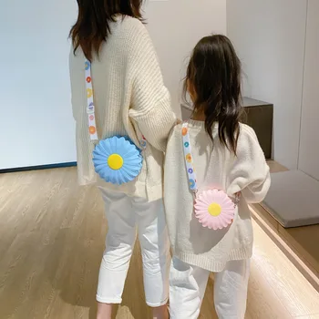 Dejlige Daisy Silikone Børn Taske Forælder i Barnets Taske Pige Sidebag Nye koreanske Version af Udenlandske Børn Rundt Nul Tegnebog