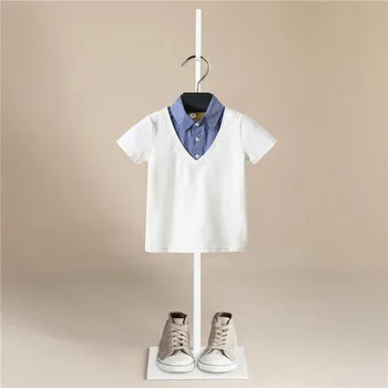 2020 Bomuld Baby Dreng Pige Sommer T-Shirts Nye Barn Komfortable Toppe Tee Børn Tøj Børn turndown krave baby tøj