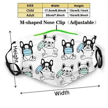 Fransk Bulldog Face Mask Tilpassede Design For Voksne Børn Anti Dust Filter Diy Søde Print Vaskbar Maske Fransk Bulldog