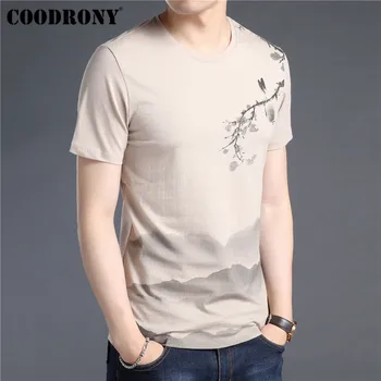 COODRONY T-Shirt Mænd Blød Bomuld kortærmet T-Shirt Mænd 2019 Sommeren Kinesisk Stil Maleri O-Neck t-Shirt Homme S95029