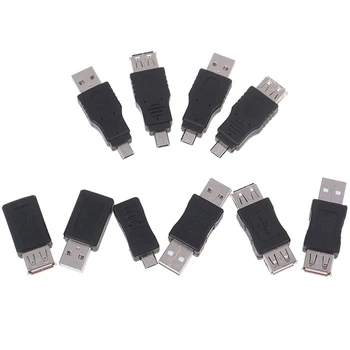 10stk/sæt USB-Adapter Gadgets OTG USB Mandlige og Kvindelige Mikro-USB-Mini-Changer Adapter Converter