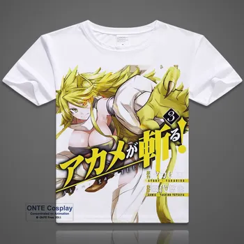 Akame Ga Dræbe Cosplay Trykt Tatsumi Kort Ærme T-shirts Mine Toppe Casual t-Shirts Akame Sommeren Tshirt