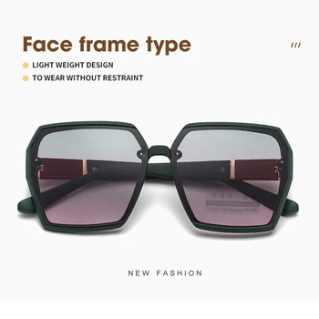 FEISHINI Høj Kvalitet Square Solbriller Kvinder Vintage Luksus Brand Designer Overdimensionerede solbriller Polariseret Damer UV-Beskyttelse