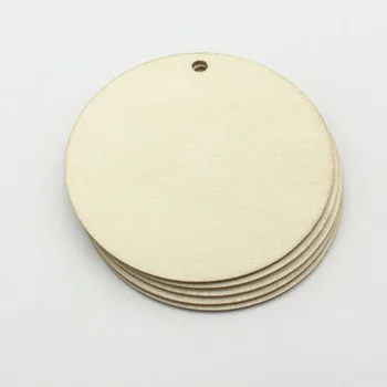 100pcs Naturlige Blank Træ Cirkel Rundt Tags Skiver Vedhæng DIY Håndværk Diske Chips Dekorationer Til Scrapbooking for 82,5 mm