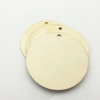 100pcs Naturlige Blank Træ Cirkel Rundt Tags Skiver Vedhæng DIY Håndværk Diske Chips Dekorationer Til Scrapbooking for 82,5 mm