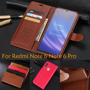 AZNS Retro Læder Tegnebog Case For Xiaomi Redmi Note 6 Stå Design Book-Style-kortholderen For Xiaomi Redmi Note 6 Pro sag
