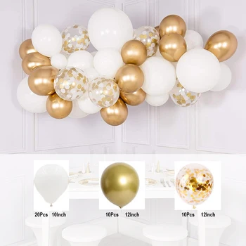 Hvid Krom Guld 1st Birthday Ballon Guirlande-Arch Kit Latex Balloner Bryllup Brude Baby Brusebad Part, Kids Fødselsdag Indretning