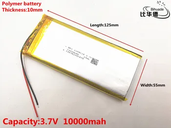 3pcs/masse Gode Qulity 1055125 3,7 V lithium-polymer-10000 mah DIY mobile nødstrømsanlæg opladning af batteriet