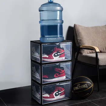 2 pakker AJ sko kasse high-top basketball sko støvfri opbevaring boks med hårdt materiale aj gennemsigtig øget Sneakers box