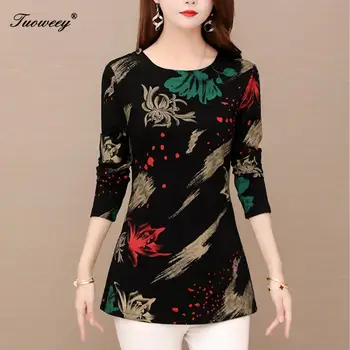 5XL plus størrelse 5XL floralWomen vintage Bluser 2020 Mode efteråret langærmet Skjorte Kvindelige Casual toppe camisas mujer elegant