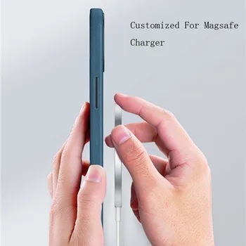 Luksus MagSafe Magnetisk-Ægte Læder Gratis Hærdet Glas Tilfælde Telefonens Cover Til Iphone 12 12pro 12mini 12promax Business HA031