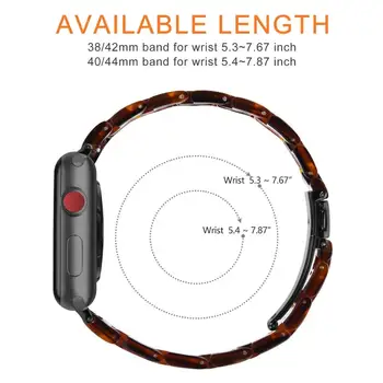 Resin rem Til Apple Ur 44mm band iwatch Serie 5 4 3 2 1 armbåndsur, Tilbehør 42mm loop 38mm armbånd Udskiftning 40mm