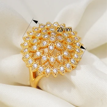 Mode Cubic Zircon Ringe Til Kvinder Guld Fyldt Ring Luksus Jubilæum Fødselsdag For Mor Dubai Smykker Gave Dropshipping