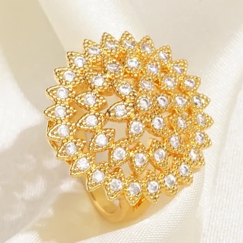 Mode Cubic Zircon Ringe Til Kvinder Guld Fyldt Ring Luksus Jubilæum Fødselsdag For Mor Dubai Smykker Gave Dropshipping
