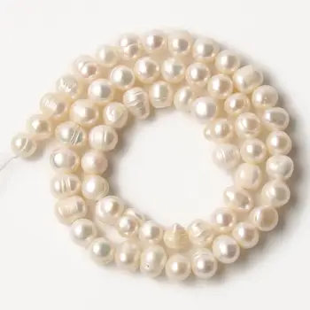 AA+ Naturlige Ferskvands-Hvide Perler Uregelmæssige Runde Løse Perler Til Smykker at Gøre DIY-Øreringe Kvinder, Armbånd, Halskæde Hårnål