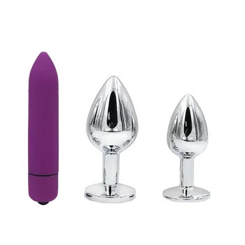 3 Stk/Sæt Kvinde Vaginal Erotiske Massager Rustfrit Stål Butt Plug Vibrator Sex Produkter Dildo Anal Plug Sex Toy Skeden Sæt