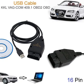 VAG-COM 409.1 Vag-Com vag 409Com vag 409 kkl OBD2 II OBD-USB-Kabel-Scanner-Scanning Af Interface Til Audi, Seat, Volkswagen Skoda