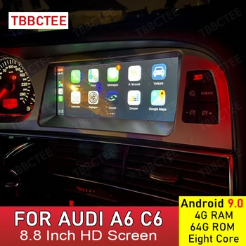 Android 9.0 4+64G Car Multimedia afspiller Til Audi A6 C6 4F 2005 2006 2007 2008 2009 2010 2011 MMI 2G 3G for Carplay Android Auto