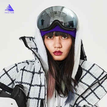 Kvinder Vinteren Ski Goggles med UV400 Anti-fog Dobbelt Linse Store Sfæriske Briller Mænd Sne Snowboard Ski Briller