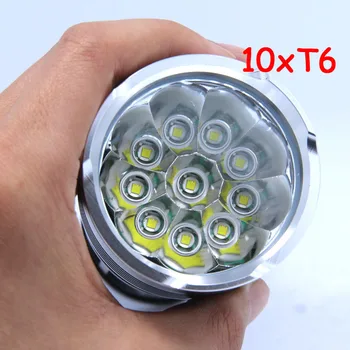 Høj kvalitet, 3-12T6 12 x XML T6 LED Lommelygte Torch lanterne Lampe Lys & 4 x 18650 Genopladeligt Batteri & Oplader