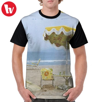 Neil Young T-Shirt Neil Young På Stranden T-Shirt I Polyester Mandlige Tee Shirt Print Casual Grafisk Tshirt