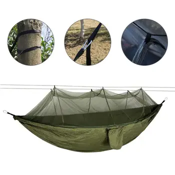 Camping/haven Hængekøje med Myggenet Udendørs Møbler 1-2 Person Bærbare Hængende Bed Styrke Faldskærm Stof Sove Swing