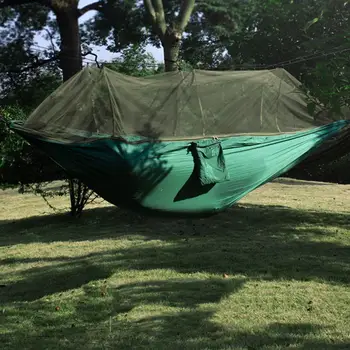 Camping/haven Hængekøje med Myggenet Udendørs Møbler 1-2 Person Bærbare Hængende Bed Styrke Faldskærm Stof Sove Swing