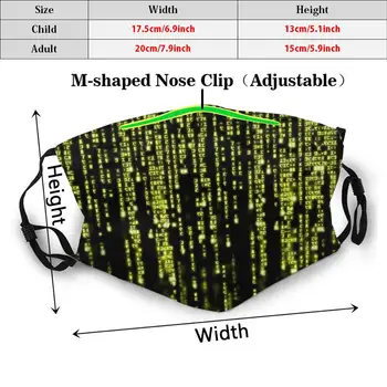 Maske Cyber-Sprog Kode Cyber-Tech Antal Kode Faldende Gul Nørd Teknologi, Videnskab Manipulation Symbol Alen Sf Computere