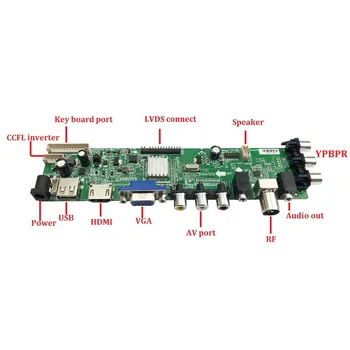 Kit Til N101L6-L0D/N101L6-L03 DVB-T med fjernbetjening-TV LVDS USB-AV WLED VGA LED HDMI digital Signal controller board 40pin 1024X600 10.1