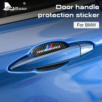 FLYVEHASTIGHED 4stk Vinyl Carbon Bilens dørhåndtag Beskyttelse Mærkat Mærkat til BMW 1 2 3 4 5 7-Serien, X1, X3 X4 X5 X6 3 5 GT Tilbehør